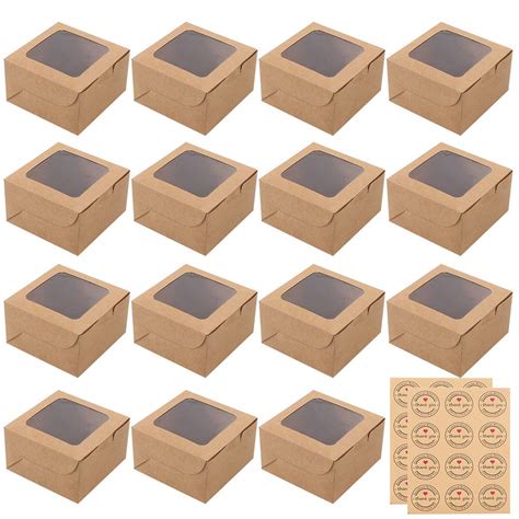 Buy Bakery Boxes Inch Brown Kraft Paper Cake Boxes With Stickers