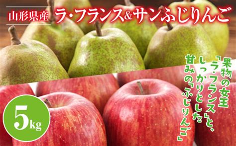 Fyn9 384 ≪先行予約≫2024年 山形県産 ラ・フランス サンふじりんご 詰合せ 5kg 2024年11月中旬から順次発送 洋梨