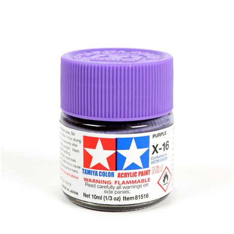 Tamiya Color Acrylic Paint Mini X 16 Purple 10ml Bandai Gundam