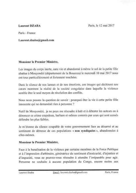 Violence policière à Mouyondzi Lettre ouverte au Premier Ministre