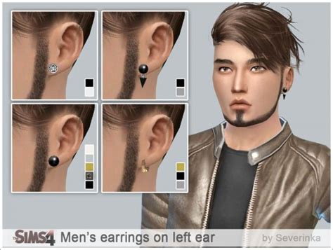 Sims By Severinka Mens Earrings Set On Left Ear • Sims 4 Downloads