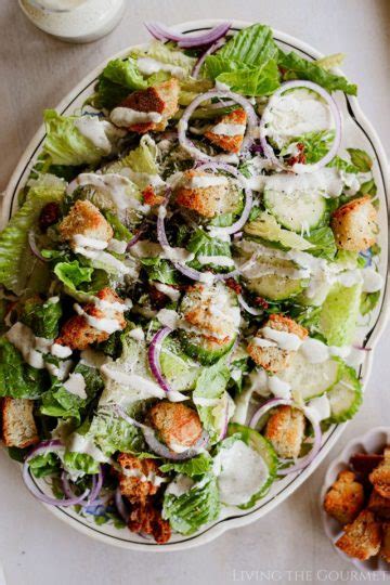 Caesar Salad With Homemade Croutons Living The Gourmet