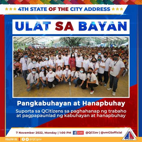 Quezon City Government On Twitter Ulat Sa Bayan Pangkabuhayan At