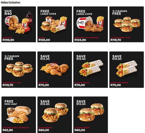 Kfc Menu Prices And Specials