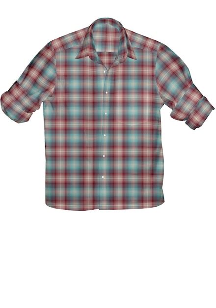 Premium Photo A Blue And Green Plaid Shirt With A White Background