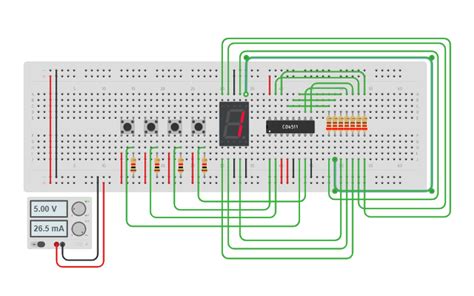 Circuit Design Cd4511 7 Segment Decoder Circuit Tinkercad