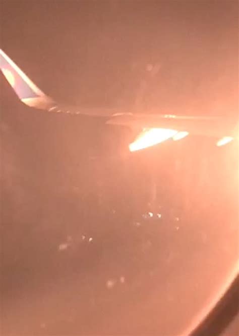 Dramatic Moment Jet2 Plane Engine Explodes With Flames And Sparks As