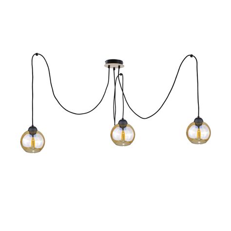 Keter Lighting 3 Light Cluster Globe Pendant With Wood Accents