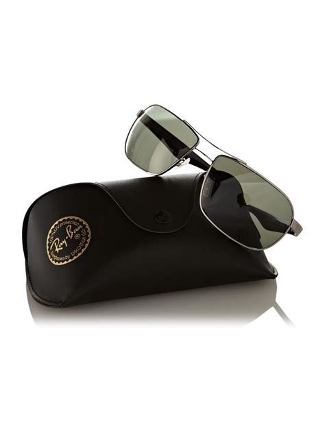 Ray Ban Mens Rb3492 Gunmetal Polar Square Sunglasses In Metallic For Men Lyst