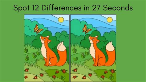 Spot The Difference Can You Spot All 12 Differences In 27 Seconds