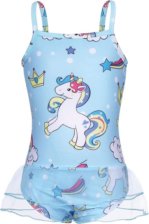 Amzbarley Licorne Maillot De Bain Fille Enfant Une Deux Pi Ce Maillots