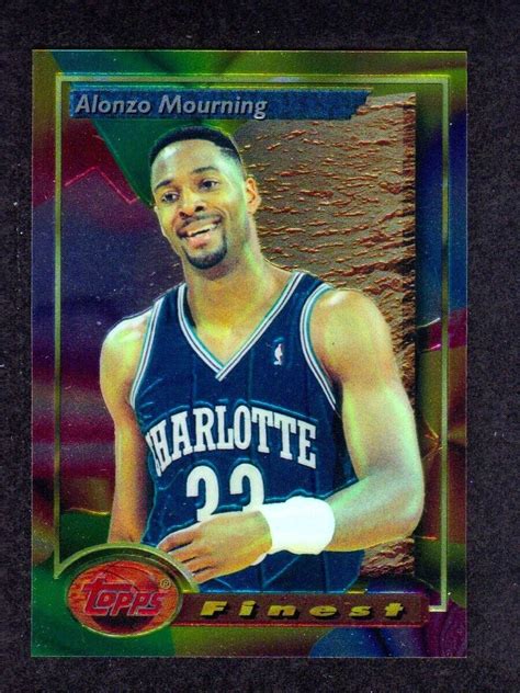 1993 94 Topps Finest 201 Alonzo Mourning Charlotte Hornets 2nd Yr HOF