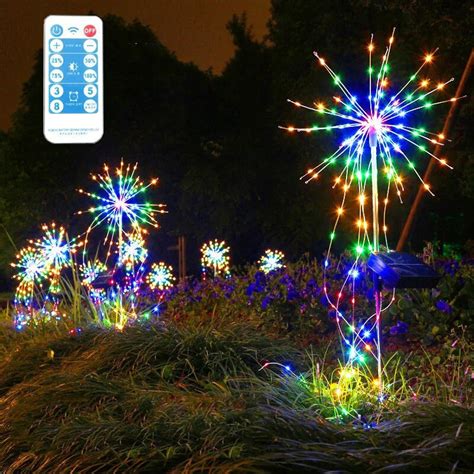 Luz Led Solar de fuegos artificiales para jardín al aire libre lámpara