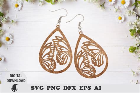 Earring Laser Cut File Earring SVG Graphic By OksisMG Creative Fabrica