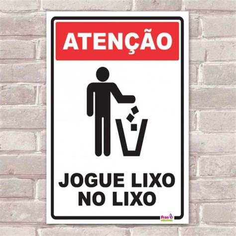 Placa Decorativa Sinalização Lixo No Lixo 20x30cm Elo7