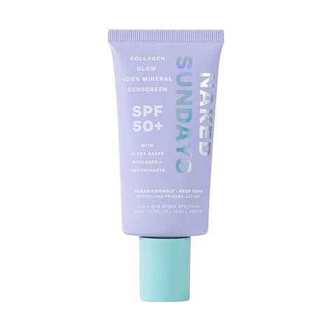 Køb Collagen Glow 100 Mineral Sunscreen SPF50 50 ml fra Naked Sundays Matas