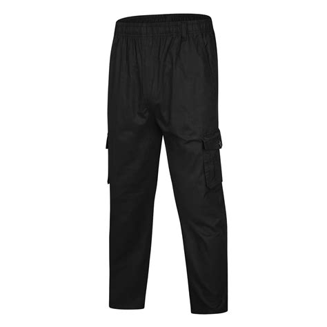 Htnbo Men Plus Size Cargo Pants Cotton Elastic Waist Casual Straight