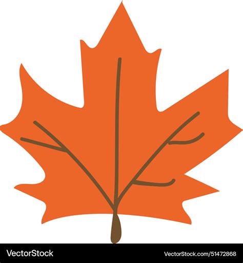 Autumn orange leaf Royalty Free Vector Image - VectorStock