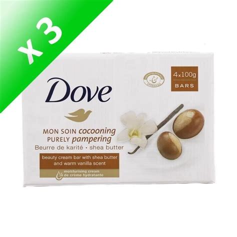 Dove Lot De Savon Pain De Toilette Exfoliant Karit Vanille G