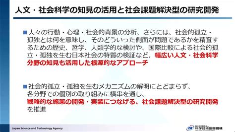 Ristex Solve For Sdgs（社会的孤立・孤独の予防と多様な社会的ネットワークの構築）2021年度提案募集説明会 プログラム総括