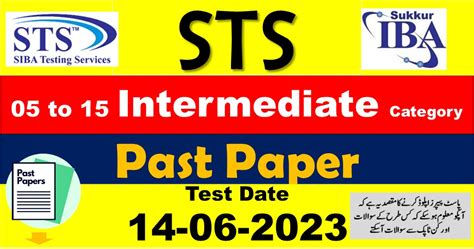 Iba Sts To Intermediate Category Past Paper