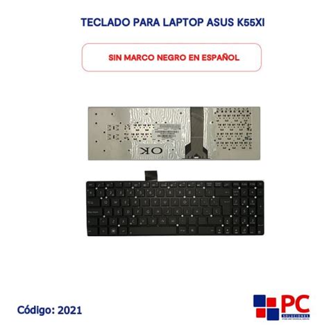 TECLADO PARA LAPTOP ASUS K55XI SIN MARCO NEGRO EN ESPAÑOL PC