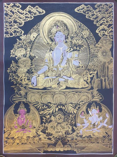 Buddhist Hand Painted Thangka Of White Tara Price Us Thangka