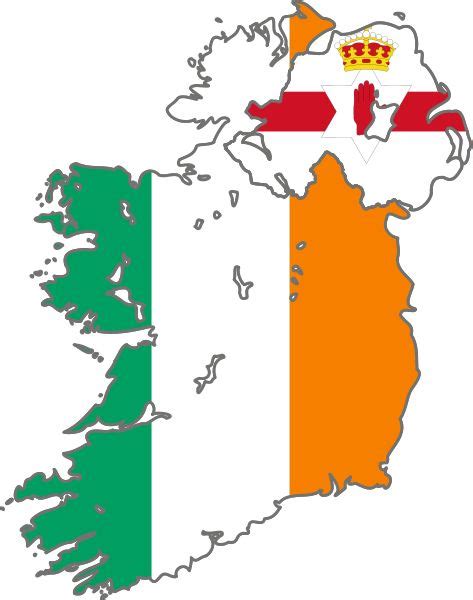 Ireland Flag Map - Large Map