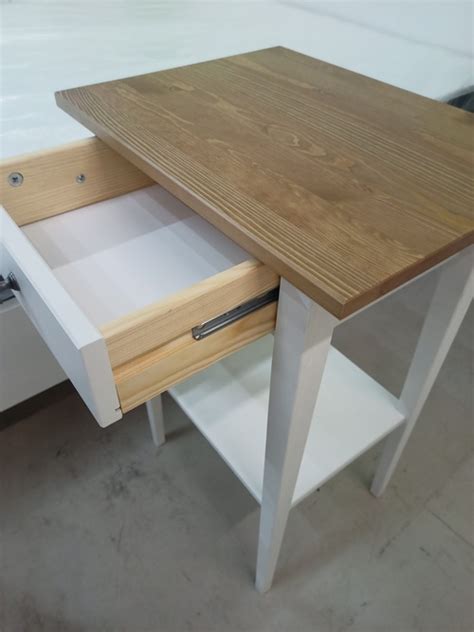 Тумба прикроватная с 1 ящиком КАНТРИ (ХЕМНЭС) белый / антик