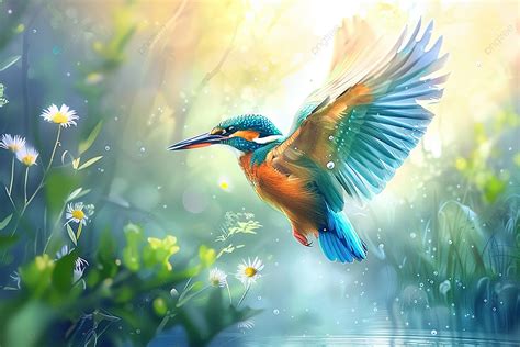 Flying Kingfisher Bird Beautiful Background, Bird, Beautiful ...