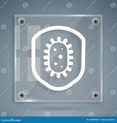 White Shield Protecting From Virus Germs And Bacteria Icon Isolated On