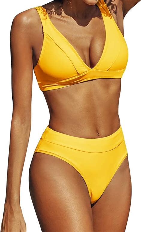 CUPSHE Damen Bikini Set Breite Träger Triangel Brazilian Bikini Bademode Zweiteiliger Badeanzug