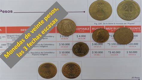 Fechas Escasas En Las Monedas De Veinte Pesos De Colombia Youtube