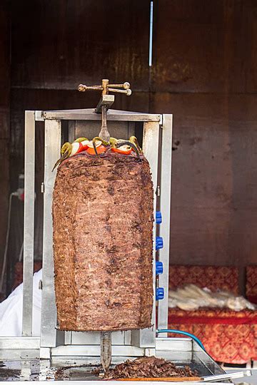 Traditioneller Türkischer Döner Kebab Grill Der Döner Kebap Truthahn