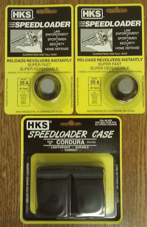 2 PACK With Pouch HKS DS A Speedloaders 6 Shot 357 38 HKS 100B