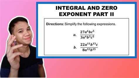 TAGALOG Grade 9 Math Lesson INTEGRAL AND ZERO EXPONENT PART II