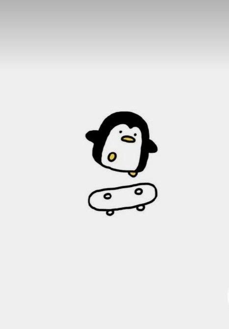 Penguin On Skateboard Nel 2024 Disegni Semplici Doodles Carini Disegni