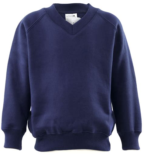 Unisex Fleece V-Neck Jumper Navy - The School Locker