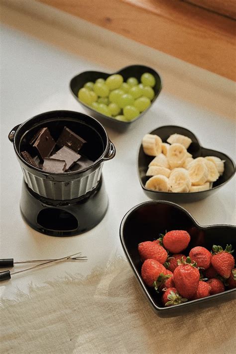 Kit Fondue Black Wood Bowls De Cora O Em Cer Mica Pe As Casacobre