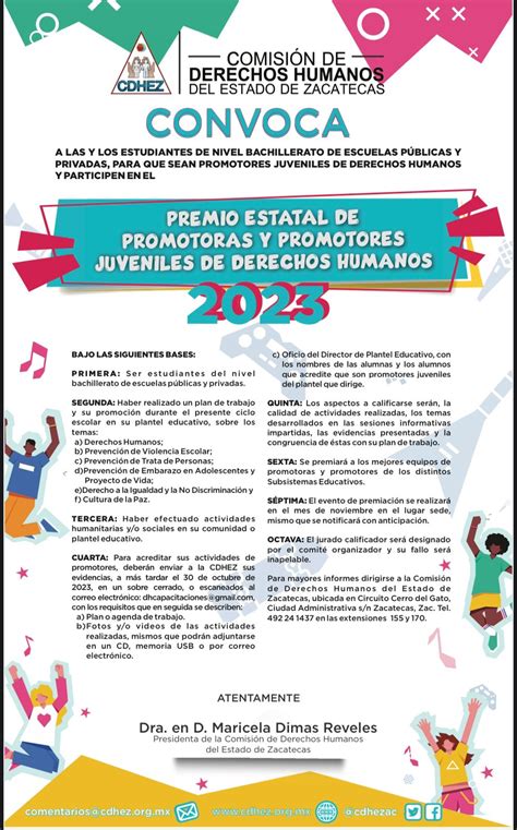 Convocan A Premio Estatal De Promotores Juveniles De Derechos Humanos