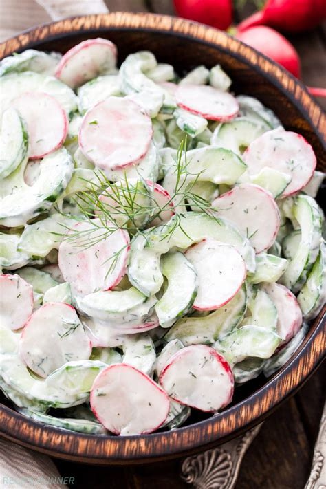 Cucumber Radish Salad with Creamy Yogurt Dill Dressing - Recipe Runner