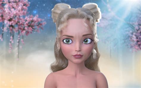 Cartoon Girl Blonde Short Dress D Model TurboSquid