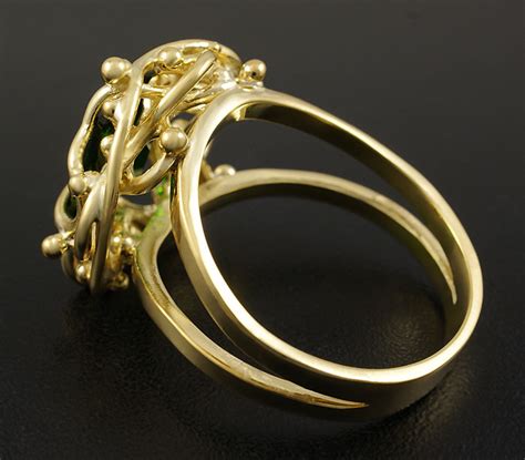 Кольцо c хромдиопсидом заказать в ювелирной мастерской Серебряные линии ...