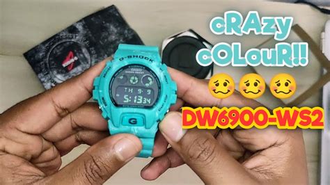 G Shock Dw6900 Ws2 Crazy Colour Aqua Blue Unboxing Youtube