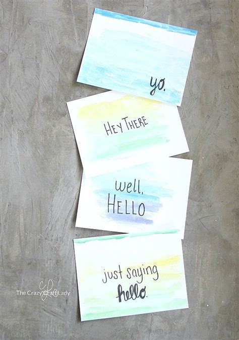 Quick Craft: Watercolor Cards with Quotes - The Crazy Craft Lady