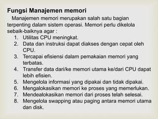 Tipe Manajemen Memori Pada Sistem Operasi PPT