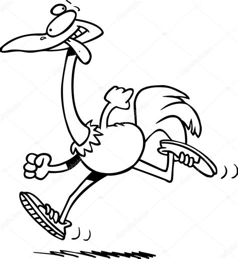 Cartoon Ostrich Jogging Stock Vector By Ronleishman 13949207