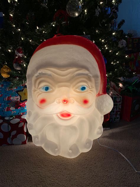 Large Vintage Empire Blow Mold Santa Claus Face Etsy