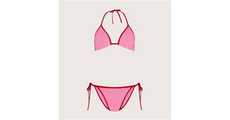Hunza G Gina Bikini Contrast In Pink Lyst
