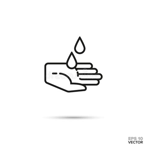 Drops Of Oil Falling On Hand Vector Icon Stock Vector Illustration